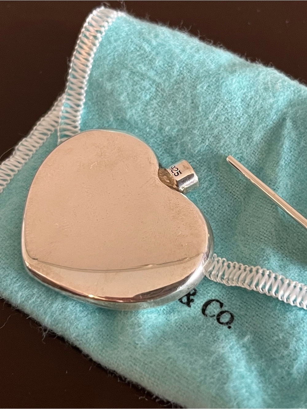 Vintage Tiffany & Co. Sterling Silver Heart Perfume Bottle w/ Dauber 925 and Bag